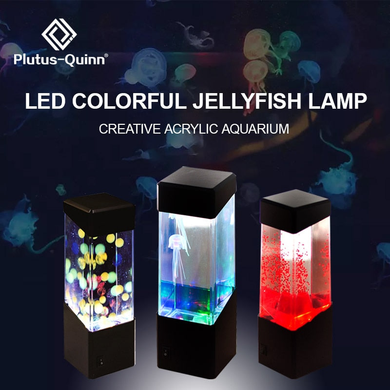 Drop Colorful Jellyfish Tank Aquarium Style LED Lamp Luminaria lamp Lava Lamp Led Night Light