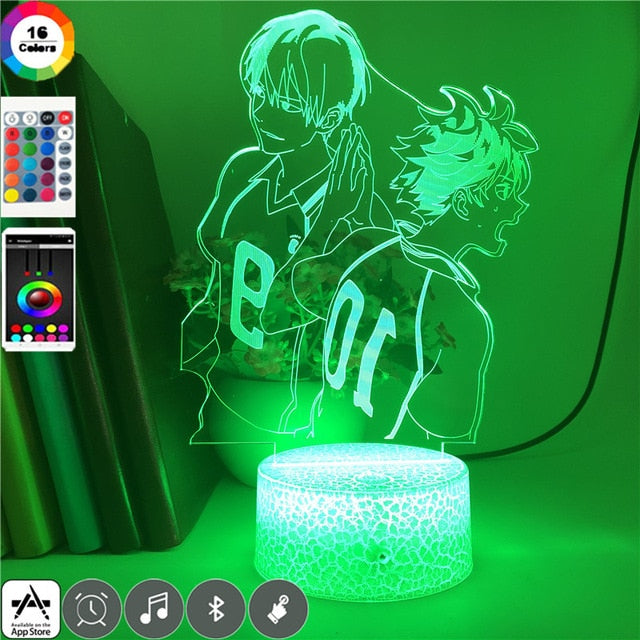 3d 7 Colors Night Lights Japanese Anime lamp Haikyuu Volleyball Boy Character Image Popular Led Table Lamp Smart Phone Control