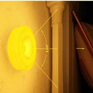 LED PIR Body Motion Sensor Wall Light Night Light Rechargeable Wall Lamp Smart Bedside Cabinet Lamp Round LED Lamp Home Light