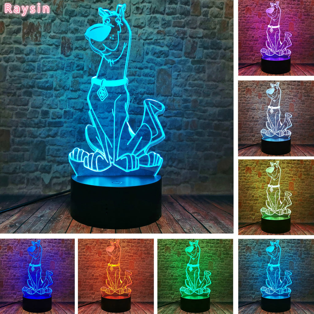 Cute Scooby-Doo Great Dane Scooby Doo Dog Smart Touch 7 Colors Change Night Light Boys/Girls Funny Animal Home Decor Xmas Toys